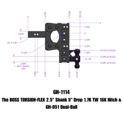 GEN-Y Hitch - GEN-Y Hitch BOSS TORSION-FLEX Class V 5" Drop Hitch Receiver 16K GH-1114 - Image 1