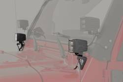 Rough Country Suspension Systems - Rough Country Lower Windshield Light Mounts Black for Jeep Wrangler TJ 70043 - Image 2