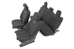 Rough Country Front/Rear Seat Covers Black 15-23 Ford F150 Crew 91018