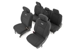 Rough Country Front/Rear Seat Covers Black for 19-24 Ram 1500 Crew 91041