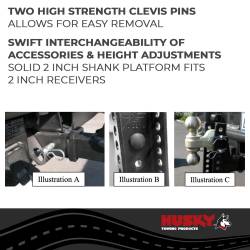 Husky Towing - Husky Towing 2" Dual-Ball Adjustable 6" Drop Trailer Hitch Ball Mount 33104 - Image 2