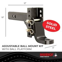 Husky Towing - Husky Towing 2" Adjustable 6" Drop Trailer Hitch Ball Mount 33108 - Image 2
