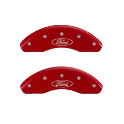 MGP Caliper Covers 10102FFRDRD Front Oval Logo Red for 11-17 Ford Fiesta