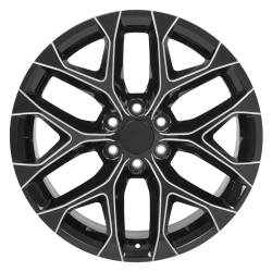 OE Wheels LLC - OE Wheels CV98B 22x9 6x5.5 24mm Black/Milled CV98B-22090-6550-24BM - Image 2