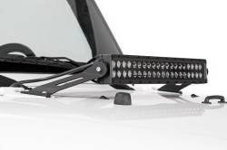Rough Country Suspension Systems - Rough Country 20" LED Light Bar Hood Mount Brackets Black for Jeep JK 70533 - Image 1