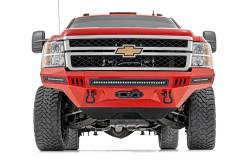 Rough Country Suspension Systems - Rough Country 10800 Front Bumper Skid Plate w/RC Bumper Black 07-14 GM 2500HD - Image 2