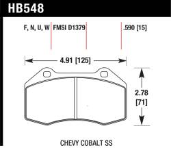 Hawk Performance - Hawk Performance HB548F.590 HPS Disc Brake Pad for 4C Cobalt HHR MX-5 Miata - Image 1