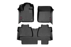 Rough Country Front/Rear Floor Liners Black for 14-21 Tundra Double M-71413