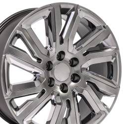 OE Wheels LLC - OE Wheels CV39 22x9 6x5.5 28mm Hyper Black/Chrome CV39-22090-6550-28HB-ic - Image 1