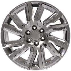 OE Wheels LLC - OE Wheels CV39 22x9 6x5.5 28mm Hyper Black/Chrome CV39-22090-6550-28HB-ic - Image 2