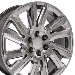 OE Wheels LLC - OE Wheels CV39 22x9 6x5.5 28mm Hyper Black/Chrome CV39-22090-6550-28HB-ic - Image 3
