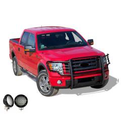 Black Horse Off Road - Black Horse 17FP30MA-PLFB Black Grille Guard w/LED for 09-14 Ford F150 - Image 2