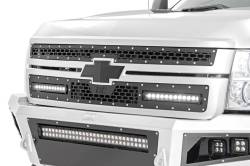 Rough Country Suspension Systems - Rough Country 70155 Front Mesh Grille Insert w/LED Black for 11-14 Silverado HD - Image 1