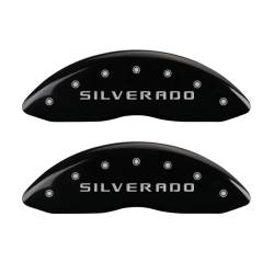 MGP Front Caliper Covers Gloss Black Chevrolet Silverado 1500 14207FSILBK