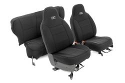 Rough Country Suspension Systems - Rough Country Front/Rear Seat Covers Black for 84-96 Cherokee XJ 91021A - Image 1