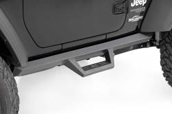 Rough Country Suspension Systems - Rough Country Contoured Drop Step Nerf Bars Black for Wrangler JL 2DR 90761 - Image 1