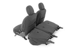 Rough Country Suspension Systems - Rough Country Front/Rear Seat Covers Black for 18-24 Wrangler JL 4DR 91012 - Image 5
