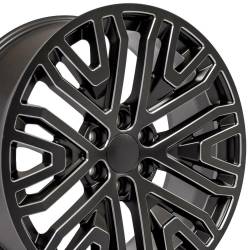 OE Wheels LLC - OE Wheels CV37 22x9 6x5.5 28mm Black/Milled CV37-22090-6550-28B1M - Image 3
