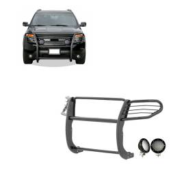 Black Horse Off Road - Black Horse 17FJ30MA-PLFB Black Grille Guard w/LED for 16-19 Ford Explorer - Image 1