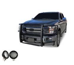 Black Horse Off Road - Black Horse 17FP32MA-PLFB Black Grille Guard w/LED for 15-25 Ford F150 - Image 2