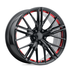 Performance Replicas - Performance Replicas PR194 20x9 5x120 30mm Gloss Black/Red 194RS-291230 - Image 1