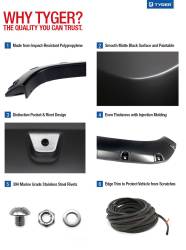 TYGER Auto - Tyger TG-FF8C4108 4PC Rivet Style Black Fender Flares 07-13 Silverado 5.5' Bed - Image 4