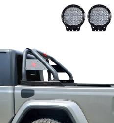Black Horse Off Road - Black Horse RB007BK-PL69B Roll Bar Kit w/9" LED Lights Black for 05-21 Frontier - Image 2