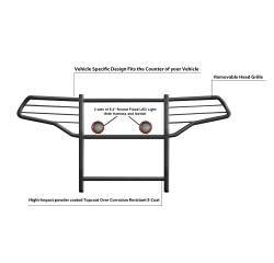 Black Horse Off Road - Black Horse 17FJ31MA-PLFR Black Grille Guard w/LED for 20-24 Ford Explorer - Image 2