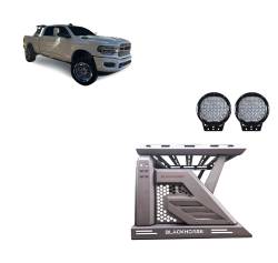 Black Horse Off Road - Black Horse AR2-01BA1-PL69B Armour-II Roll Bar 9" Black Silverado/Sierra/Tundra - Image 1