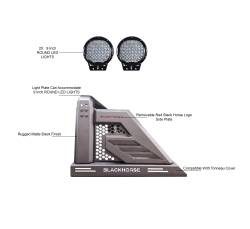 Black Horse Off Road - Black Horse AR2-07B-PL69B Armour-II Roll Bar Kit 9" LED's Black for 19-24 Ranger - Image 2