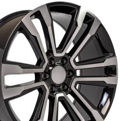 OE Wheels LLC - OE Wheels CV44 24x10 6x5.5 24mm Black/Machined CV44-24100-6550-24MB - Image 1