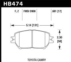 Hawk Performance - Hawk Performance HB474F.681 HPS Disc Brake Pad for 02-15 Camry GS300 IS250 - Image 1