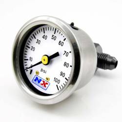 Nitrous Express - Nitrous Express 15512 0-100 PSI Fuel Pressure Gauge w/4AN Manifold - Image 1