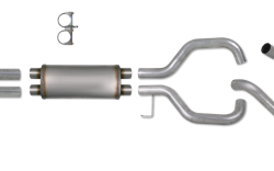 Diamond Eye K3522A Kit 3.5" Cat-back Split Dual Aluminized for Tita