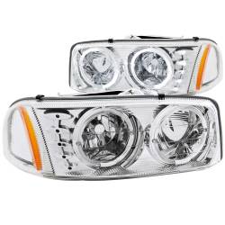 Anzo USA 111208 Chrome Crystal Headlight Set w/LED Halo Sierra/Yukon/XL