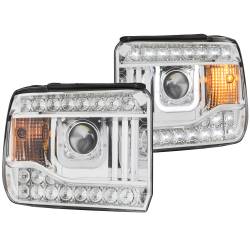 Anzo USA Projector Headlight Set w/U-Bar Halo Chrome GMC Sierra 111317