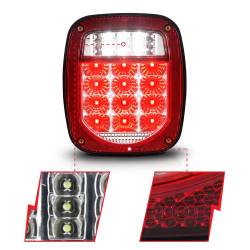 Anzo USA - Anzo USA Chrome LED Red/Clear Taillights Lens for Wrangler CJ/YJ/TJ 861082 - Image 2