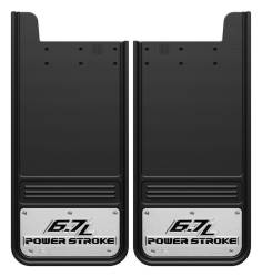 Gatorback - Gatorback 12"x26" Universal Black Mud Flaps Powerstroke Logo GA1226P-2 - Image 1