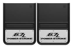 Gatorback - Gatorback 14"x18" Universal Black Mud Flaps Powerstroke Logo GB1418P-2 - Image 1