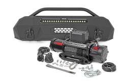 Rough Country Suspension Systems - Rough Country 10726 Hybrid Front Winch Bumper 9.5K Winch Black for 16-23 Tacoma - Image 1