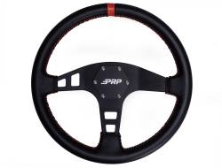 PRP - PRP 13" Shallow Dish Leather Wrap Steering Wheel Black/Red G213 - Image 1