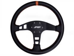 PRP - PRP 13" Shallow Dish Leather Wrap Steering Wheel Black/Orange G214 - Image 1