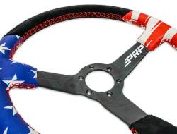 PRP - PRP 13" Deep Dish New Glory Suede Steering Wheel Black/Red/White/Blue G245 - Image 2