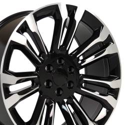 OE Wheels LLC - OE Wheels CV43 24x10 6x5.5 24mm Black/Machined CV43-24100-6550-24MB - Image 1