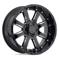 Black Rhino Hard Alloys - Black Rhino Wheels SIERRA 22x11.5 8x6.5 -44mm Black/Milled 2215SRA-48165B22 - Image 1