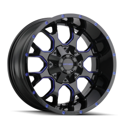 Mayhem - Mayhem 8015 WARRIOR 17x9 5x5.0/5.5 -12mm Black/Prism Blue 8015-7952BTB - Image 1