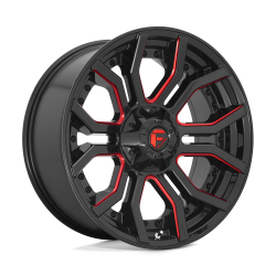 Fuel 1PC - Fuel Off Road D712 RAGE 20x9 5x5.0/5.5 1mm Gloss Black/Red D71220905750 - Image 1