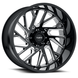 Tuff - Tuff Wheels T4B 20x12 5x5.0 -45mm Gloss Black/Milled 2012T4B-55127B71L - Image 1