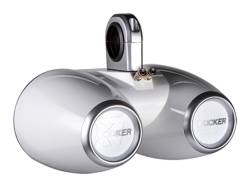 Kicker - Kicker 12KMTEDW KMTEDW 6.5" Empty Dual Speaker Pod Enclosures-White Pair - Image 2