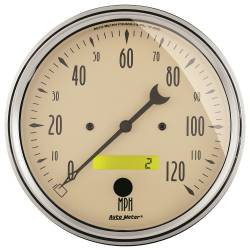 AutoMeter - AutoMeter 1889 Antique Beige Speedometer Gauge 5" Electric Programmable - Image 1